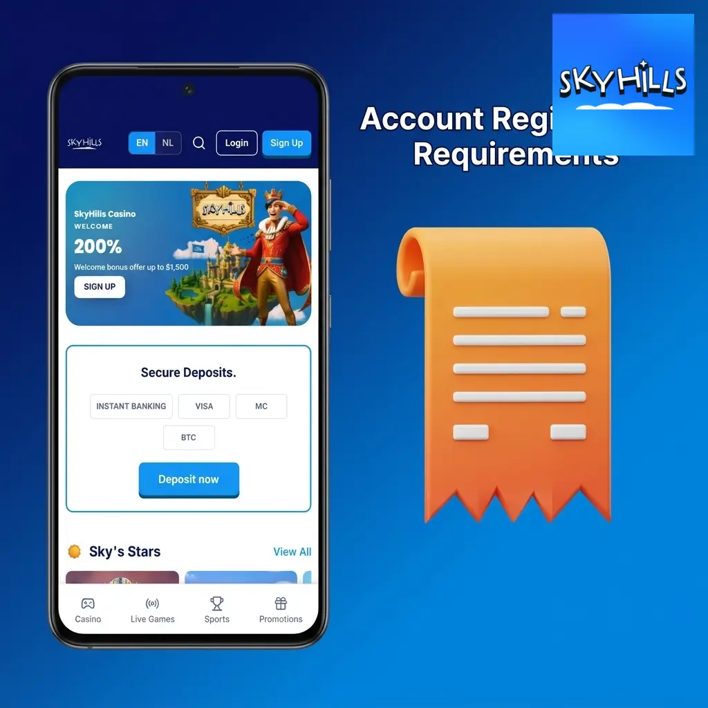 Skyhills casino account registration requirements checklist for Australian players covering age, residency and identity rules