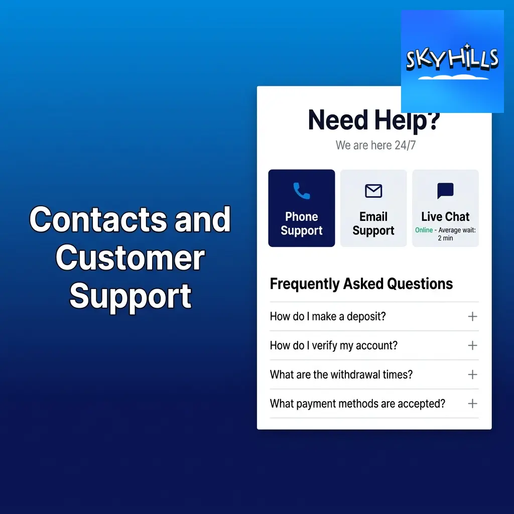 24/7 customer support contact options including live chat, email, and FAQ Help Center page