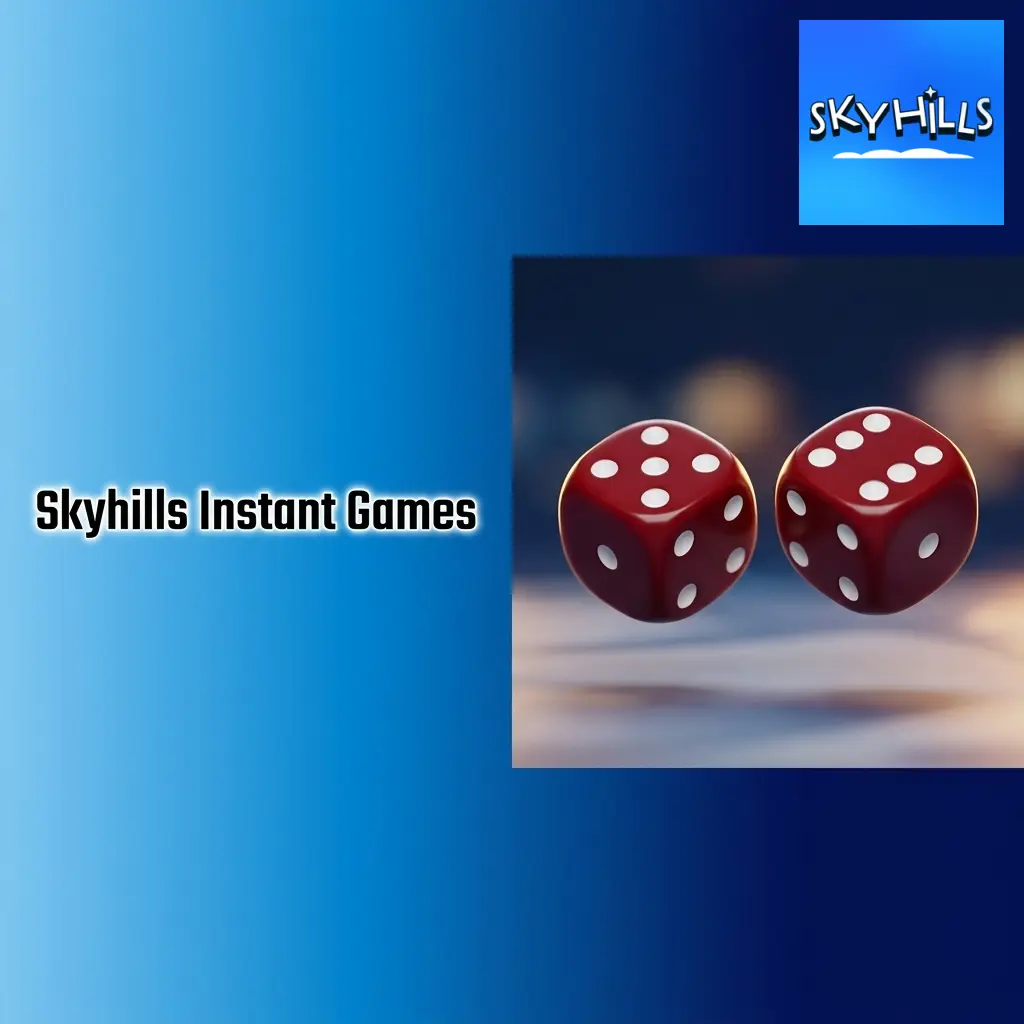 Skyhills Instant Games category featuring Crash, Plinko, Mines, Dice, Keno, and Hi-Lo for fast, instant results