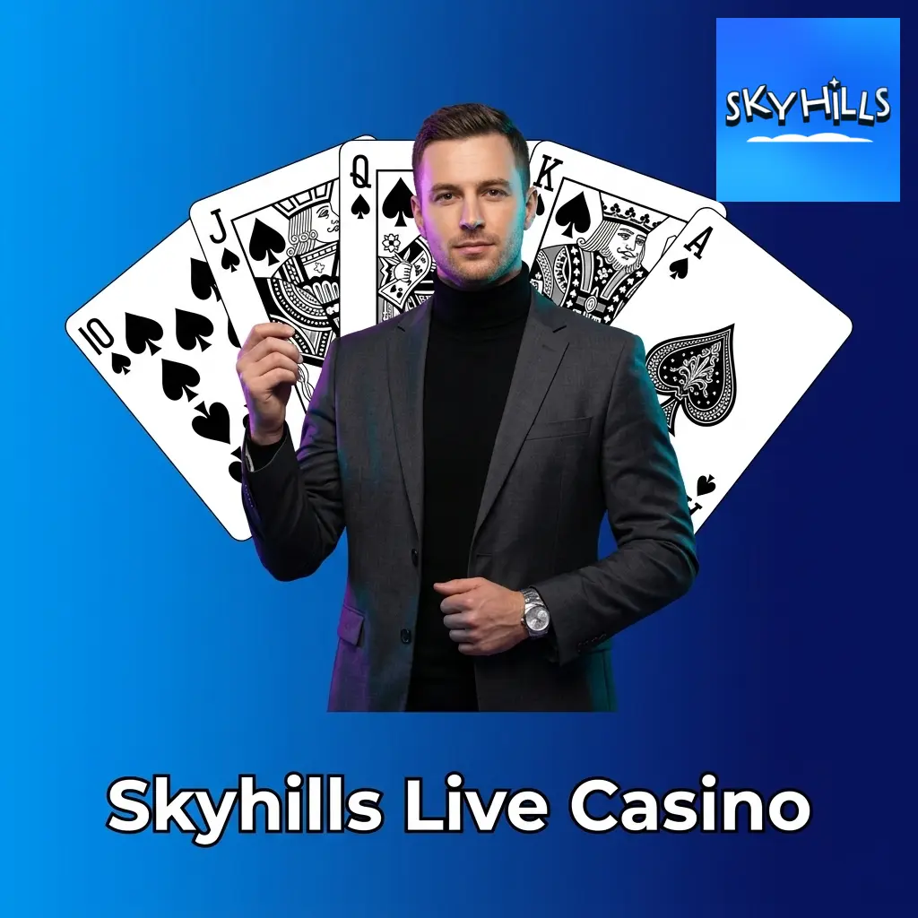 Skyhills Live Casino featuring live dealer Blackjack, Roulette, Baccarat, Casino Hold'em and game shows like Crazy Time