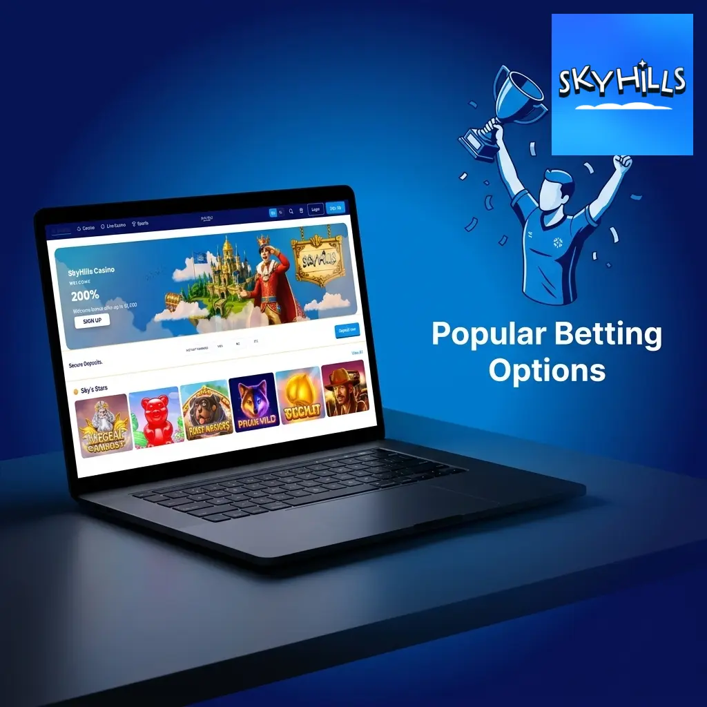 Popular betting options on Skyhills: pregame fixed odds, live in-play betting, and Bet Builder for combined match outcomes.